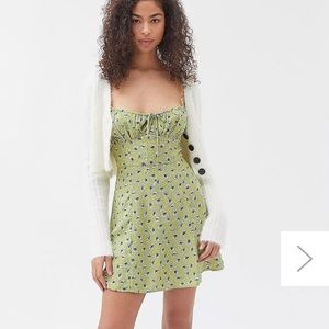 UO Kamaryn Tie-Front Mini Dress